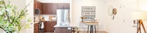 Warm Living And Dining Room at Parc on 5th Apartments & Townhomes, Utah