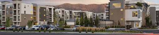 Evening Property View at Parc West Apartments, Draper, UT, 84020