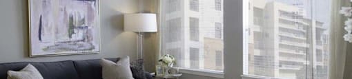 Gorgeous Living Room with Oversized Windows at Parc West Apartments, Draper