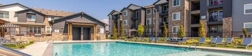 Swimming Pool And Sundeck at Parc on 5th Apartments & Townhomes, American Fork