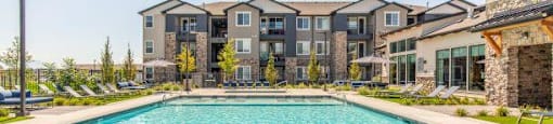 Swimming Pool With Relaxing Sundecks at Parc on 5th Apartments & Townhomes, American Fork, 84003