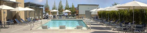 Swimming Pool & Hot Spa in  Plaza With Sunning Decks at Parc West Apartments, Draper, UT, 84020