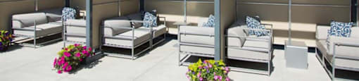 Poolside Lounge with TV at Parc West Apartments, Draper, UT