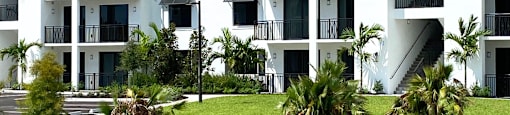 a view of the resort from the water