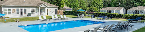 our apartments have a resort style pool with lounge chairs