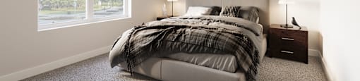 Bedroom at The Landing at Hub City, Plymouth, WI 53073  