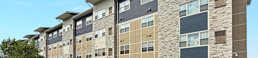 The back of Trail Pointe Ridge building affordable housing in Eden Prairie MN