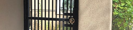 a gated door entrance
