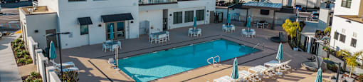 resort style swimming pool and spa