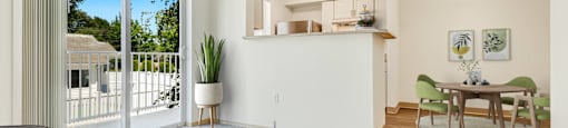 a living room with a couch and a coffee table at Sage Apartments, Everett, WA