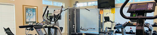 Gym with various exercise equipment at Mainstreet Apartments, Florida, 33756