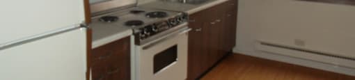 Kitchen interior with wooden cabinets at The Countryside, Countryside, 60525 ?