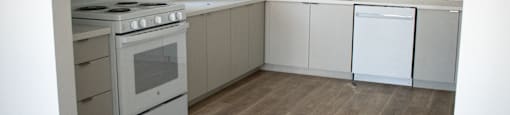 Unit kitchen with present appliances