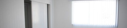 Bedroom with closet present