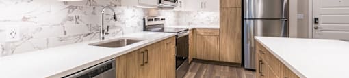 Fully Equipped Kitchen at Morea Apartments, Pompano Beach, Florida