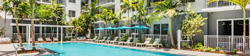 Pool With Sundecks at Morea Apartments, Pompano Beach, FL