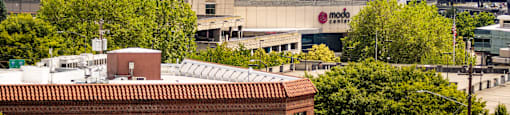 the dome of the tac tac stadium in the city at Analog PDX Apartments, Oregon