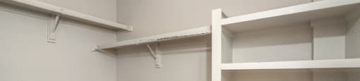 Spacious closet with storage organizers