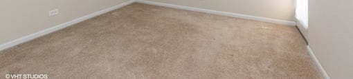 Bright bedroom with plush carpeting