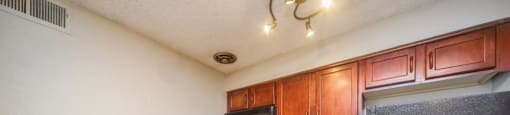 Kitchen with all black appliances and a built-in microwave at 1355 Pearl in Denver, CO