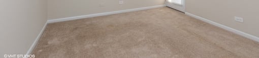 Bright bedroom with plush carpeting