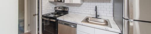 Stainless steel appliances with a built in microwave