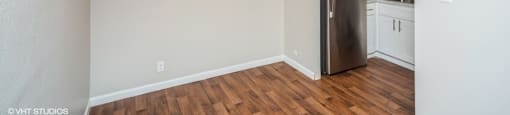 Dining area with a ceiling fan off the kitchen at 878 S Dexter St in Denver, CO