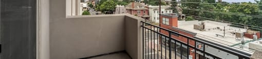 Large private balcony with lovely city views
