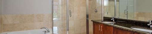 Luxurious bathroom with double sinks, garden tub and walk in shower - 2 Bedroom