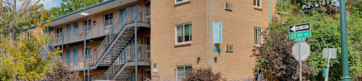 Three-story brick exterior at 1303 Columbine St in Denver, CO