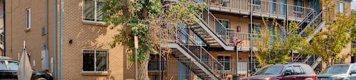Front entry view with welcome signage at 1303 Columbine St in Denver, CO