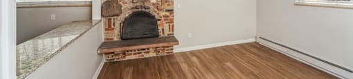 Living room with nice wood-like flooring
