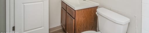 Bathroom with vanity storage