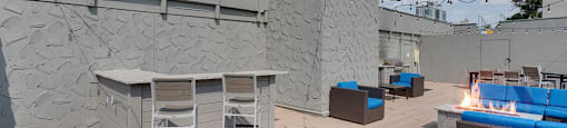 Plenty of seating on the lovely rooftop deck