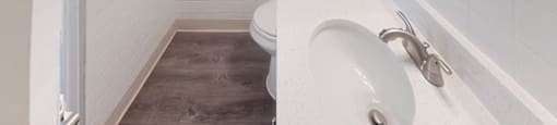 Open and White Bathroom at 1444 Saint Paul St in Denver, CO