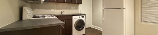 Nice flooring in the kitchen area