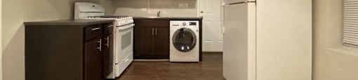 Full size appliances including a built in microwave