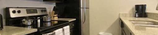Stainless steel appliances with a built in microwave