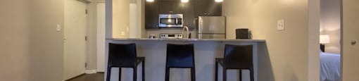 Large kitchen open to the living area