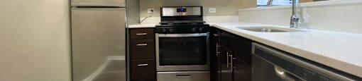 Stainless steel appliances with a built in microwave