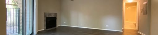 Large living room with private patio access