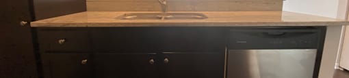 Double sink with tons of counter space