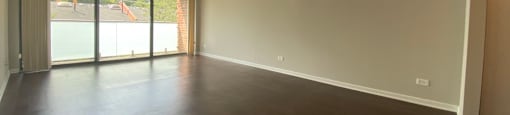 Natural lighting from large slider door to balcony