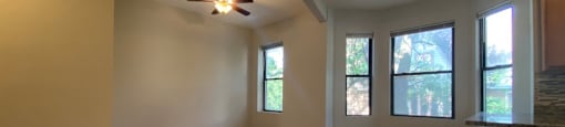 Living area space perfect for a dining room table or work from home office space - 2 bedroom