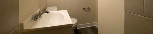 Bathroom with vanity storage