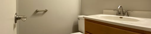Bathroom with vanity storage