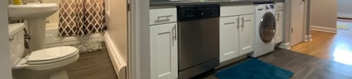 Conveniently located bathroom near the kitchen