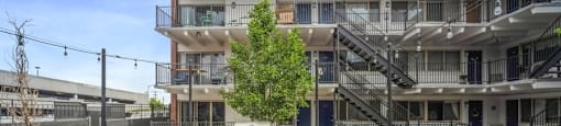 Relaxing spaces to enjoy time outside on our community patio