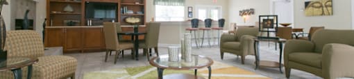 Leasing office with bar area