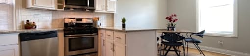 Gorgeous kitchen with subway tile backsplash